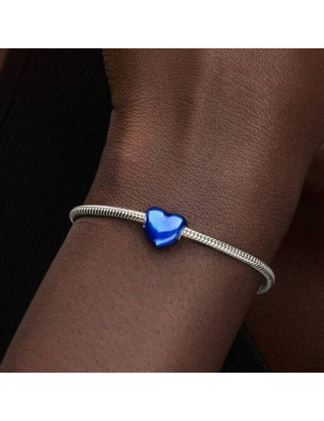 PANDORA Charm Cœur Bleu Métallique