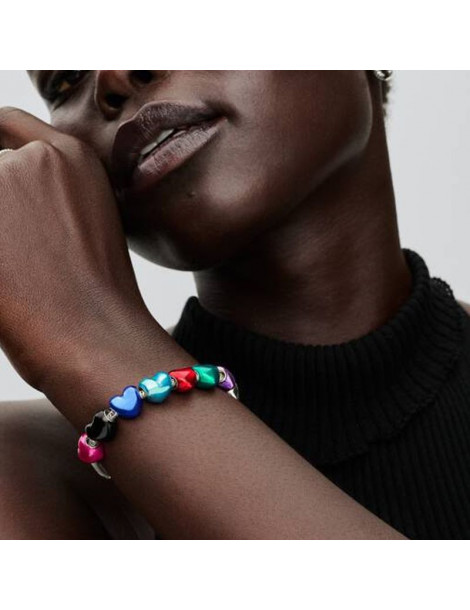 PANDORA Charm Cœur Bleu Métallique