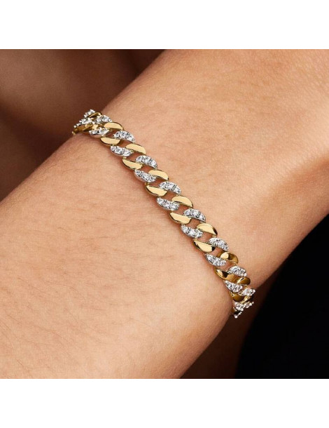 PANDORA Bracelet Maille Cubaine Pavée Bimatière