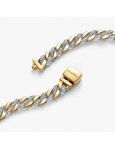 PANDORA Bracelet Maille Cubaine Pavée Bimatière