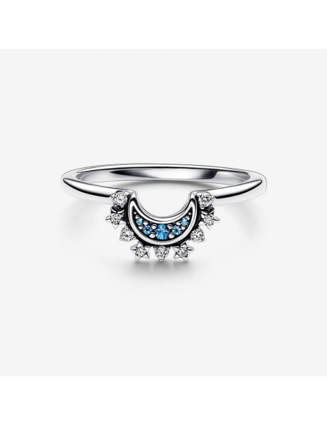 PANDORA Bague Céleste Lune Scintillante Bleue