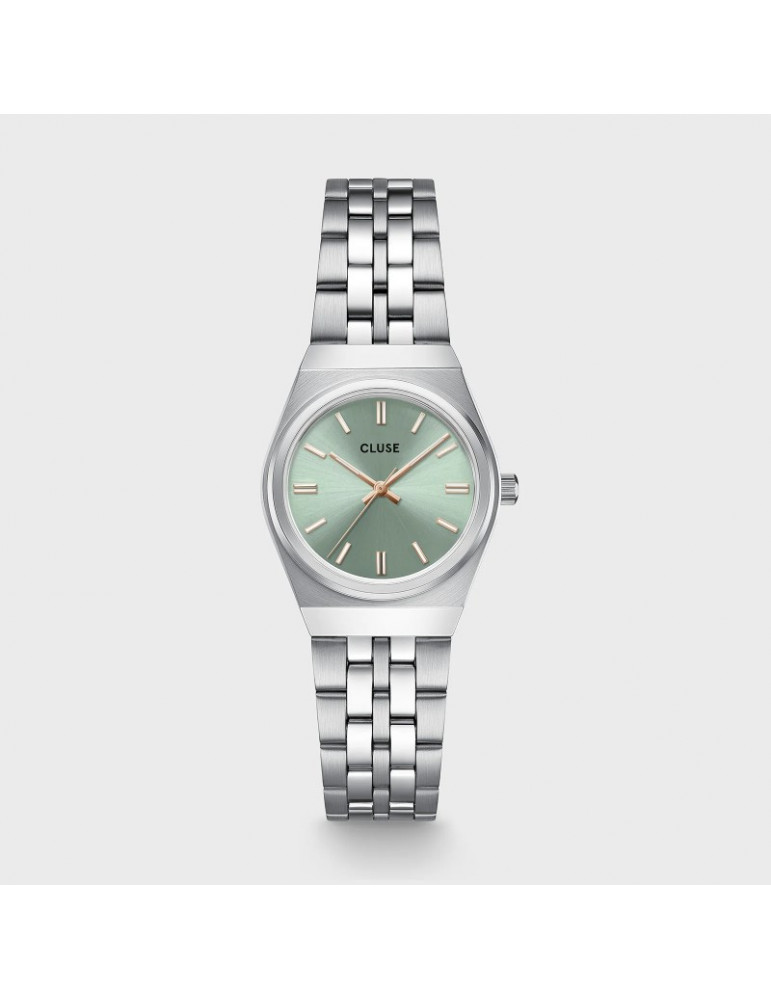 CLUSE Montre Retro 70's Mini Steel Sage Green Silver