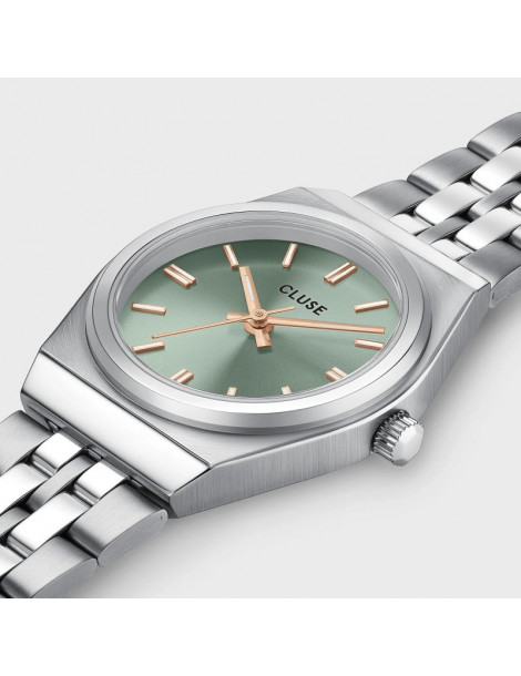 CLUSE Montre Retro 70's Mini Steel Sage Green Silver