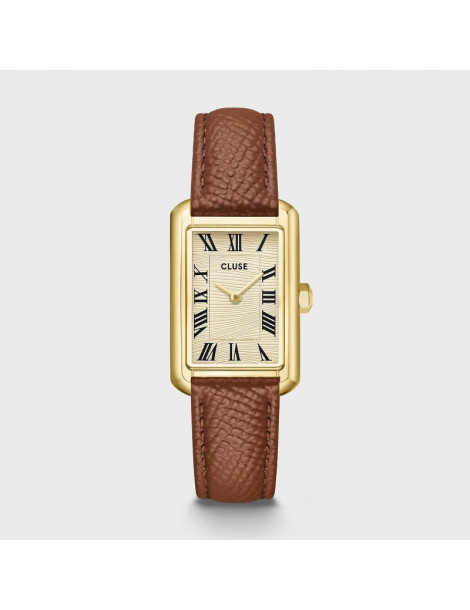 CLUSE Montre Belisenna Leather Nutshell Sand Textured Gold