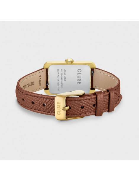 CLUSE Montre Belisenna Leather Nutshell Sand Textured Gold