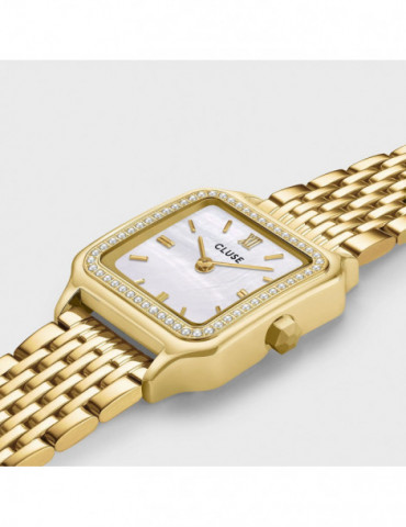 CLUSE Montre Gracieuse Petite Steel Glass Pearls White Gold