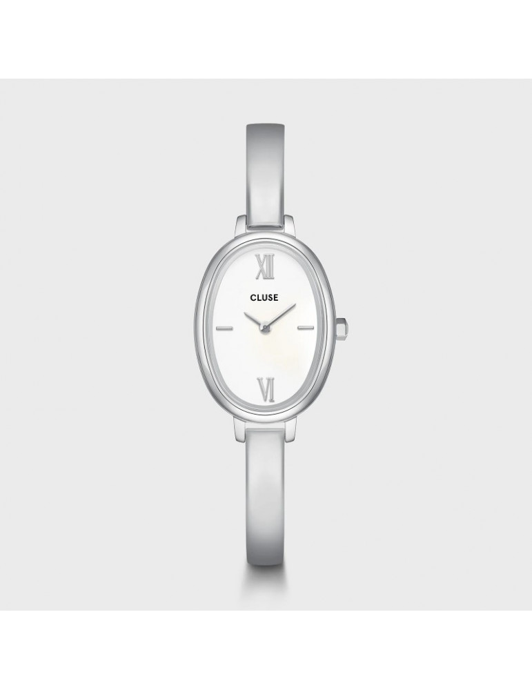 CLUSE Montre Ovale Steel White Silver