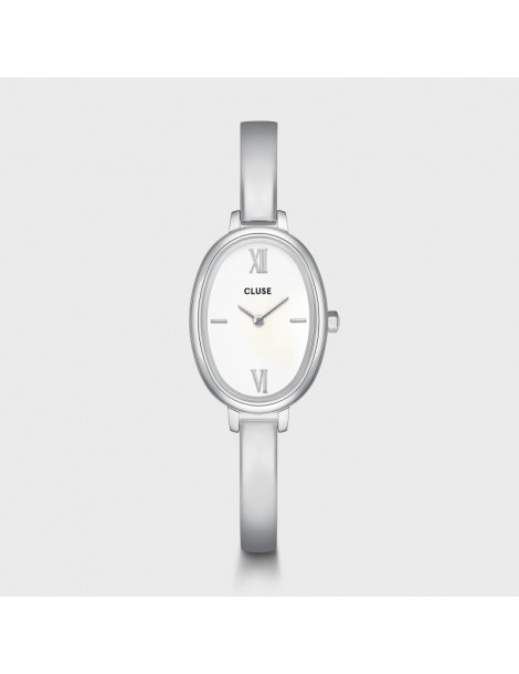 CLUSE Montre Ovale Steel White Silver