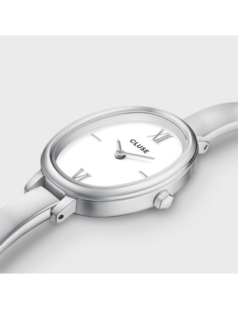 CLUSE Montre Ovale Steel White Silver