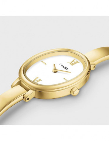 CLUSE Montre Ovale Steel White Gold