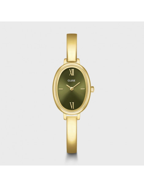 CLUSE Montre Ovale Steel Olive Gold