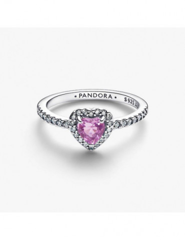 PANDORA Bague Cœur Violet Clair Surélevé