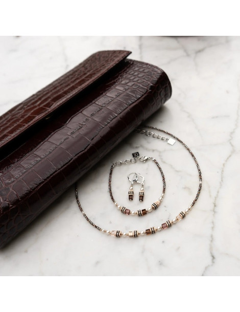 COEUR DE LION Boucles d'oreilles GeoCUBE® Sparkling Princess Mocha Mousse