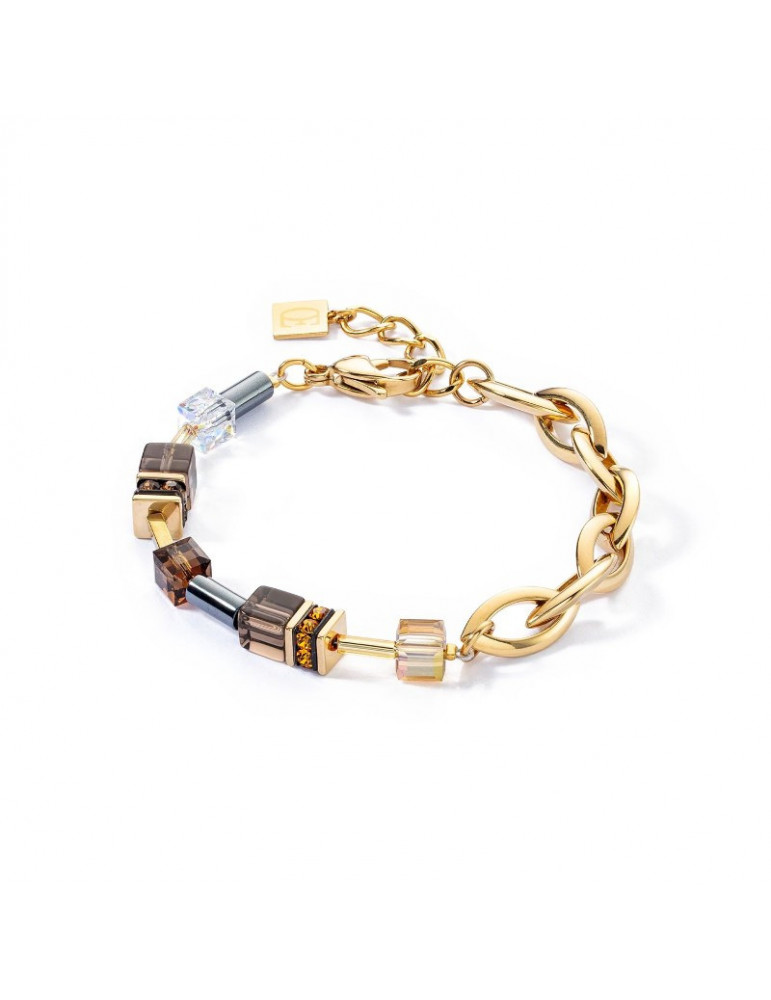 COEUR DE LION Bracelet GeoCUBE® Chunky Chain Or Brun