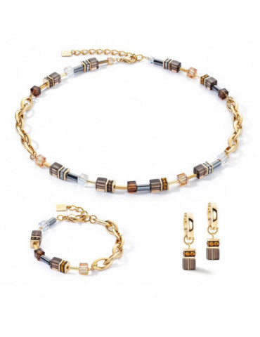COEUR DE LION Bracelet GeoCUBE® Chunky Chain Or Brun