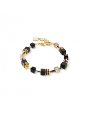 COEUR DE LION Bracelet GeoCUBE® Onyx Noir Or