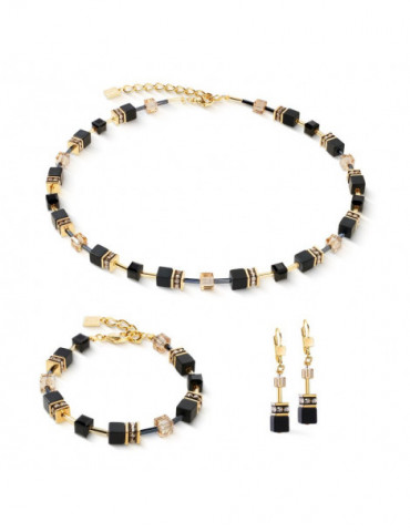 COEUR DE LION Bracelet GeoCUBE® Onyx Noir Or