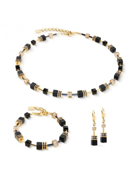 COEUR DE LION Bracelet GeoCUBE® Onyx Noir Or