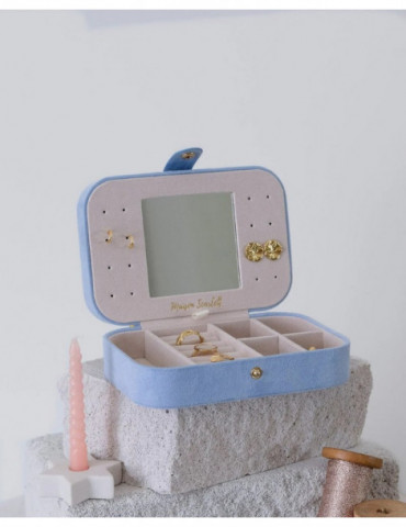 MAISON SCARLETT Boîte À Bijoux Brigitte Velours - Bleu Ciel