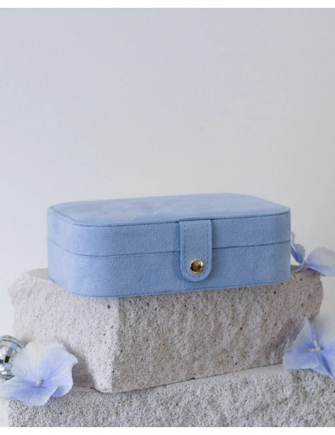 MAISON SCARLETT Boîte À Bijoux Brigitte Velours - Bleu Ciel