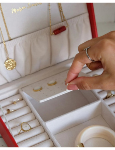 MAISON SCARLETT Boîte À bijoux Anne Imitation Cuir - Beige