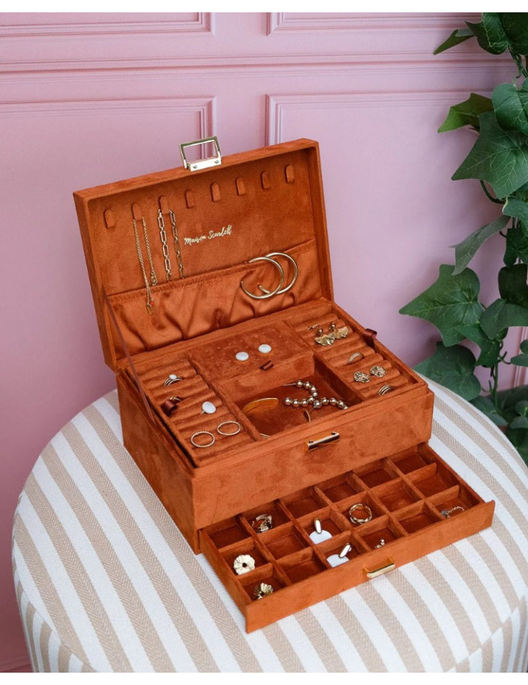MAISON SCARLETT Boîte À Bijoux Denise Velours - Camel