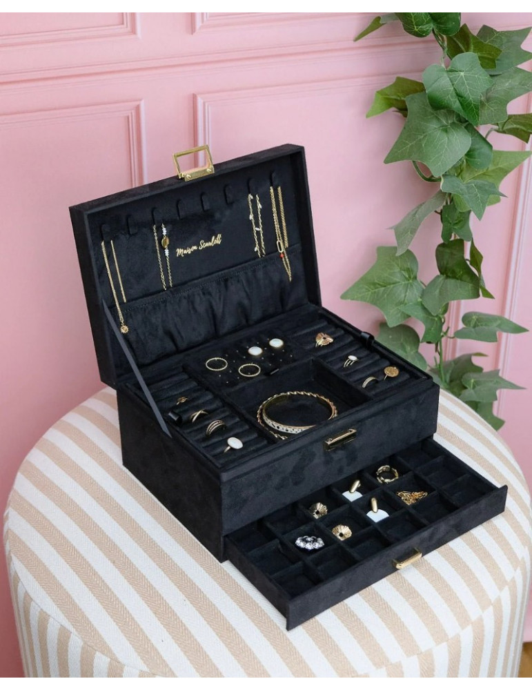 MAISON SCARLETT Boîte À Bijoux Denise Velours - Noir