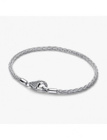 PANDORA Bracelet Maille Queue de Renard Fermoir Pavé