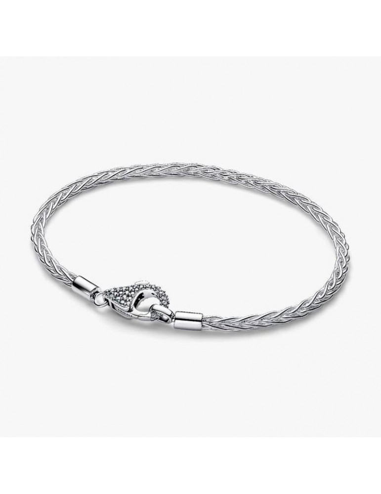 PANDORA Bracelet Maille Queue de Renard Fermoir Pavé