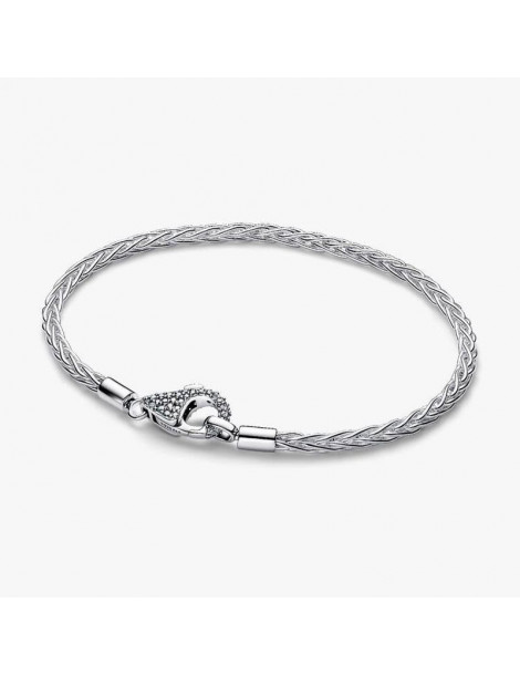 PANDORA Bracelet Maille Queue de Renard Fermoir Pavé