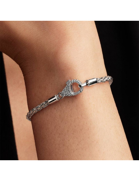 PANDORA Bracelet Maille Queue de Renard Fermoir Pavé