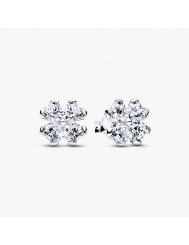 PANDORA Clous D'oreilles Trèfle À Quatre Feuilles Scintillantes