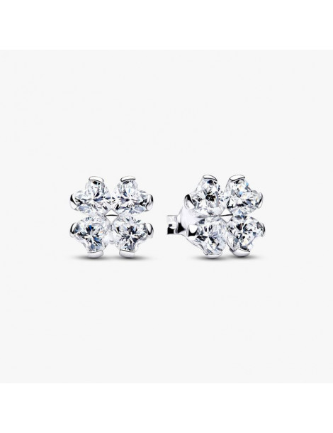 PANDORA Clous D'oreilles Trèfle À Quatre Feuilles Scintillantes