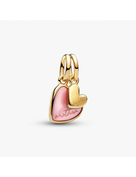 PANDORA Charm Pendant Mère et Fille Rose Séparable