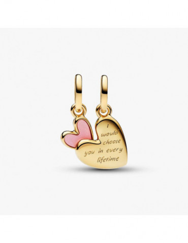 PANDORA Charm Pendant Mère et Fille Rose Séparable