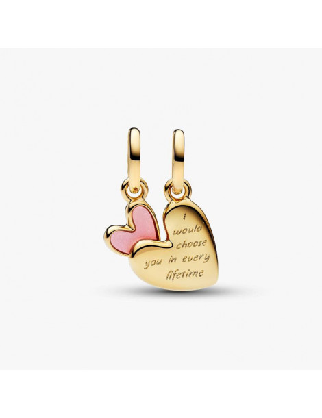PANDORA Charm Pendant Mère et Fille Rose Séparable