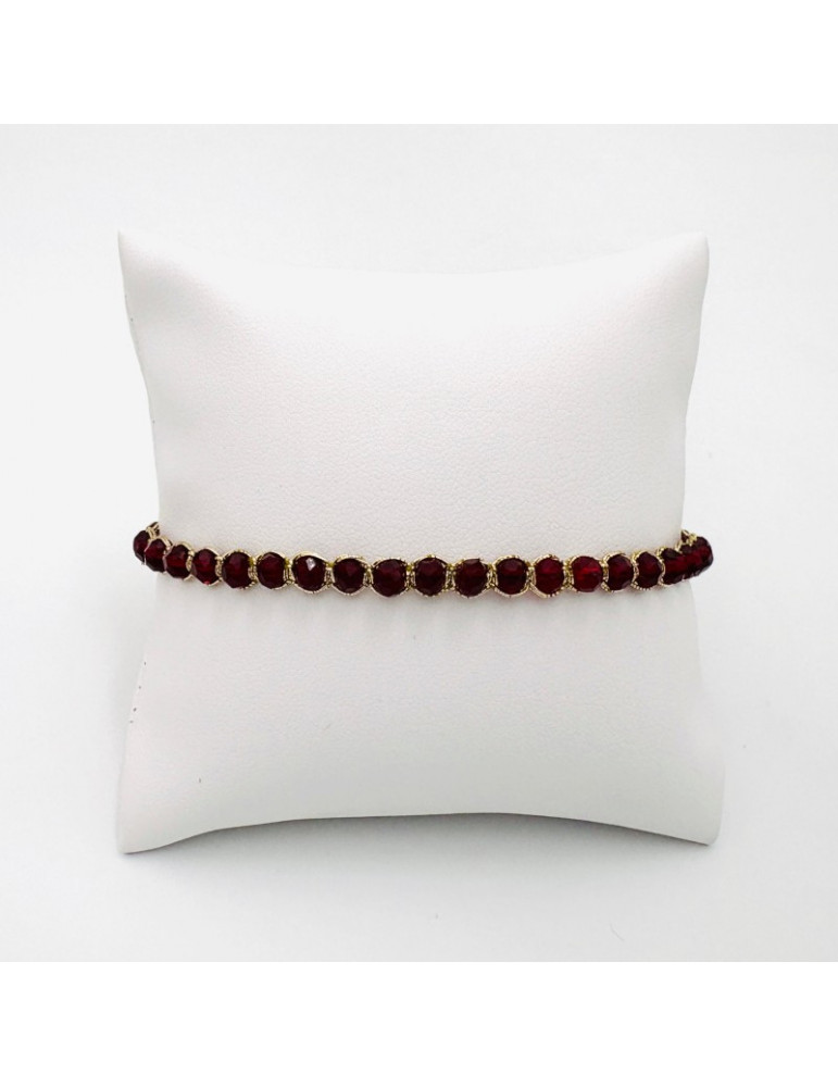 BEAUPASSANT Bracelet 1 Rang Grenat Gold