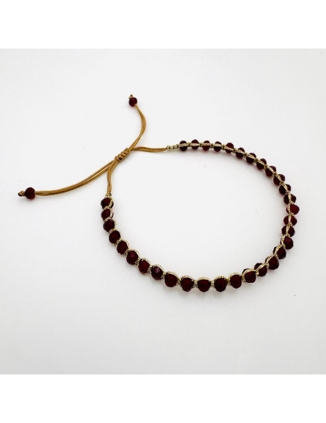 BEAUPASSANT Bracelet 1 Rang Grenat Gold