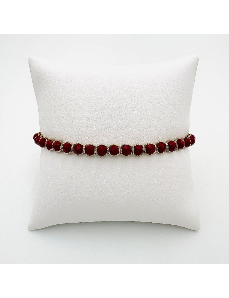 BEAUPASSANT Bracelet 1 Rang Bordeaux Gold