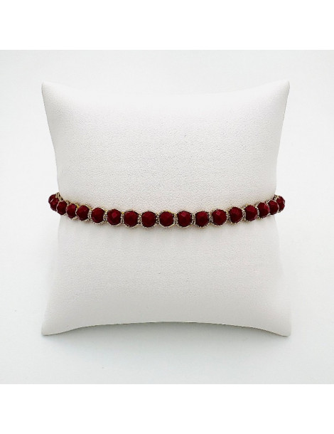 BEAUPASSANT Bracelet 1 Rang Bordeaux Gold
