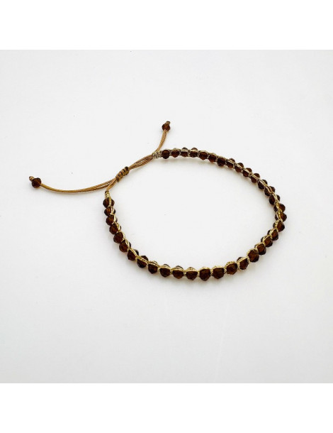 BEAUPASSANT Bracelet 1 Rang Noisette Gold
