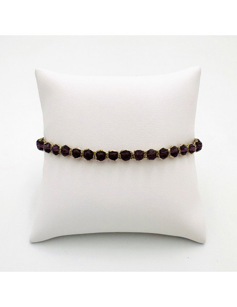 BEAUPASSANT Bracelet 1 Rang Prune Gold