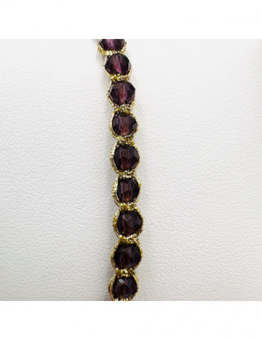 BEAUPASSANT Bracelet 1 Rang Prune Gold