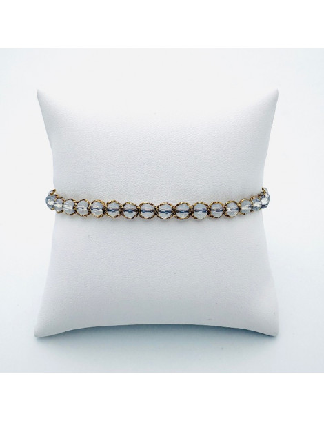 BEAUPASSANT Bracelet 1 Rang Transparent Gold