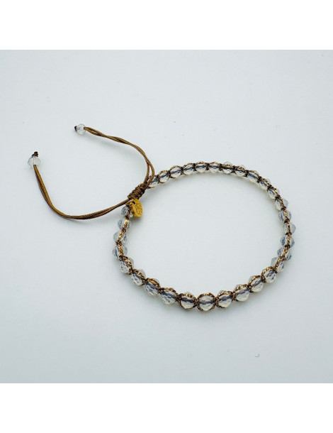 BEAUPASSANT Bracelet 1 Rang Transparent Gold