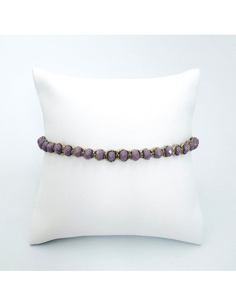 BEAUPASSANT Bracelet 1 Rang Parme Gold
