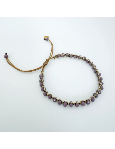 BEAUPASSANT Bracelet 1 Rang Parme Gold