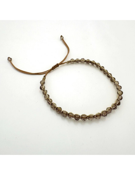 BEAUPASSANT Bracelet 1 Rang Taupe Gold