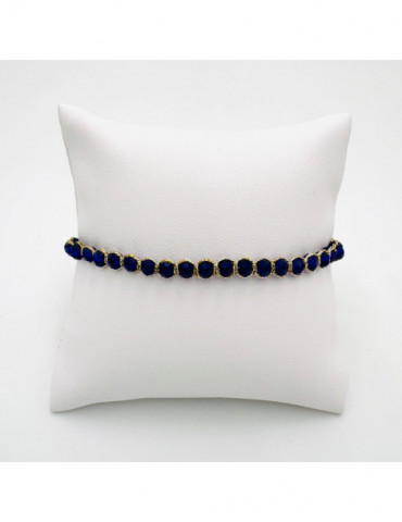 BEAUPASSANT Bracelet 1 Rang Bleu Roi Gold
