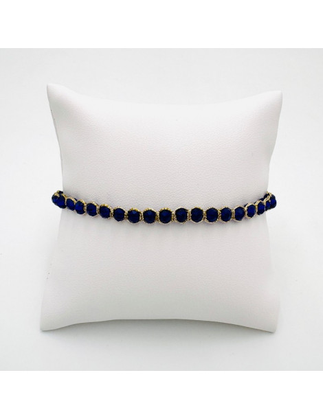 BEAUPASSANT Bracelet 1 Rang Bleu Roi Gold